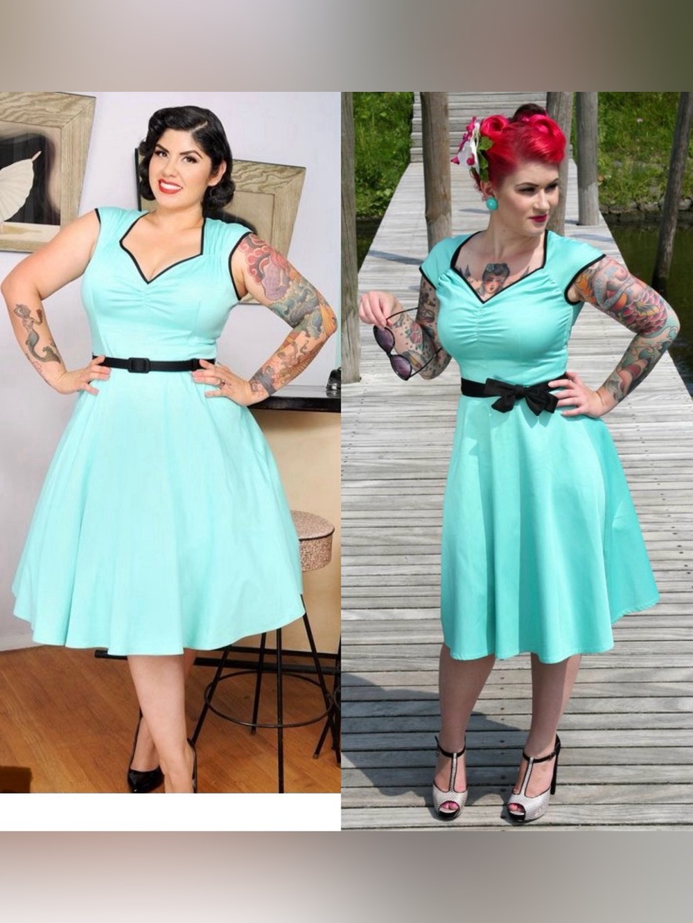 PINUP COUTURE HEIDI DRESS, COOL MINT, VINTAGE, RETRO, FEMININE, SEXY SWING DRESS